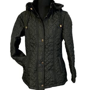 Cashew Flower Sherven X. Quilted Lightweight Womens Black Jacket Size 42 / 6 NWT
